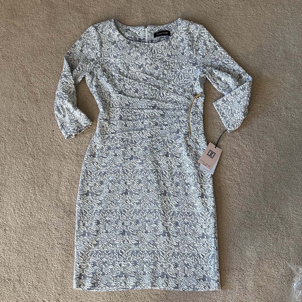 Ivanka Trump Gray Long Sleeve Dress